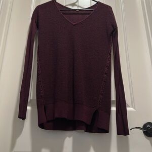 Lululemon V-Neck Knit Sweater in Deep Burgundy